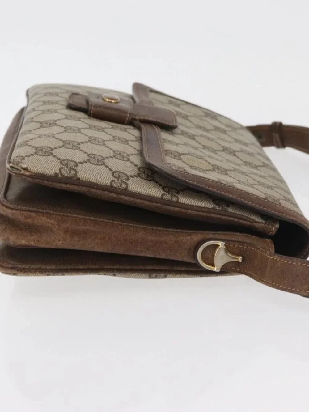GUCCI GG Supreme Shoulder Bag PVC Beige Gold 001 16 4084 Auth